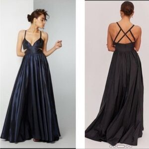 Fame and Partners Womens Size 2 Queen of Peace Navy Blue Dress